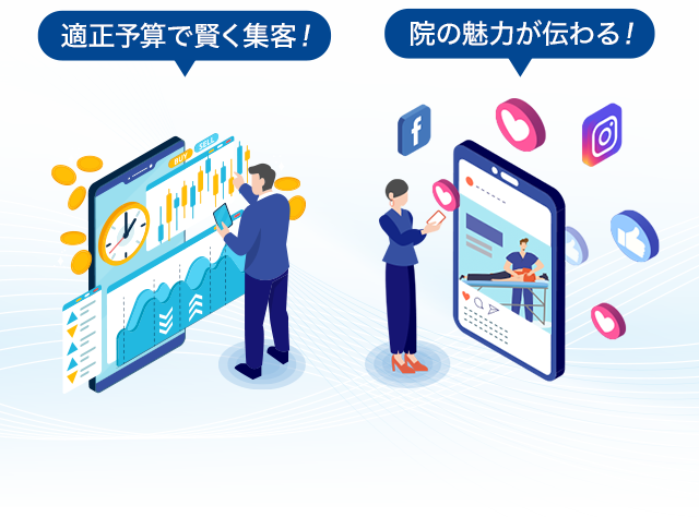 適正予算で賢く集客！ 院の魅力が伝わる！