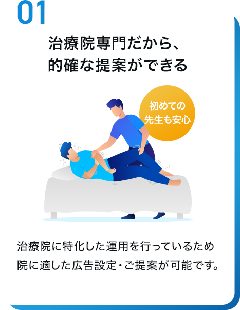 選ばれる理由1 治療院専門だから的確な提案ができる